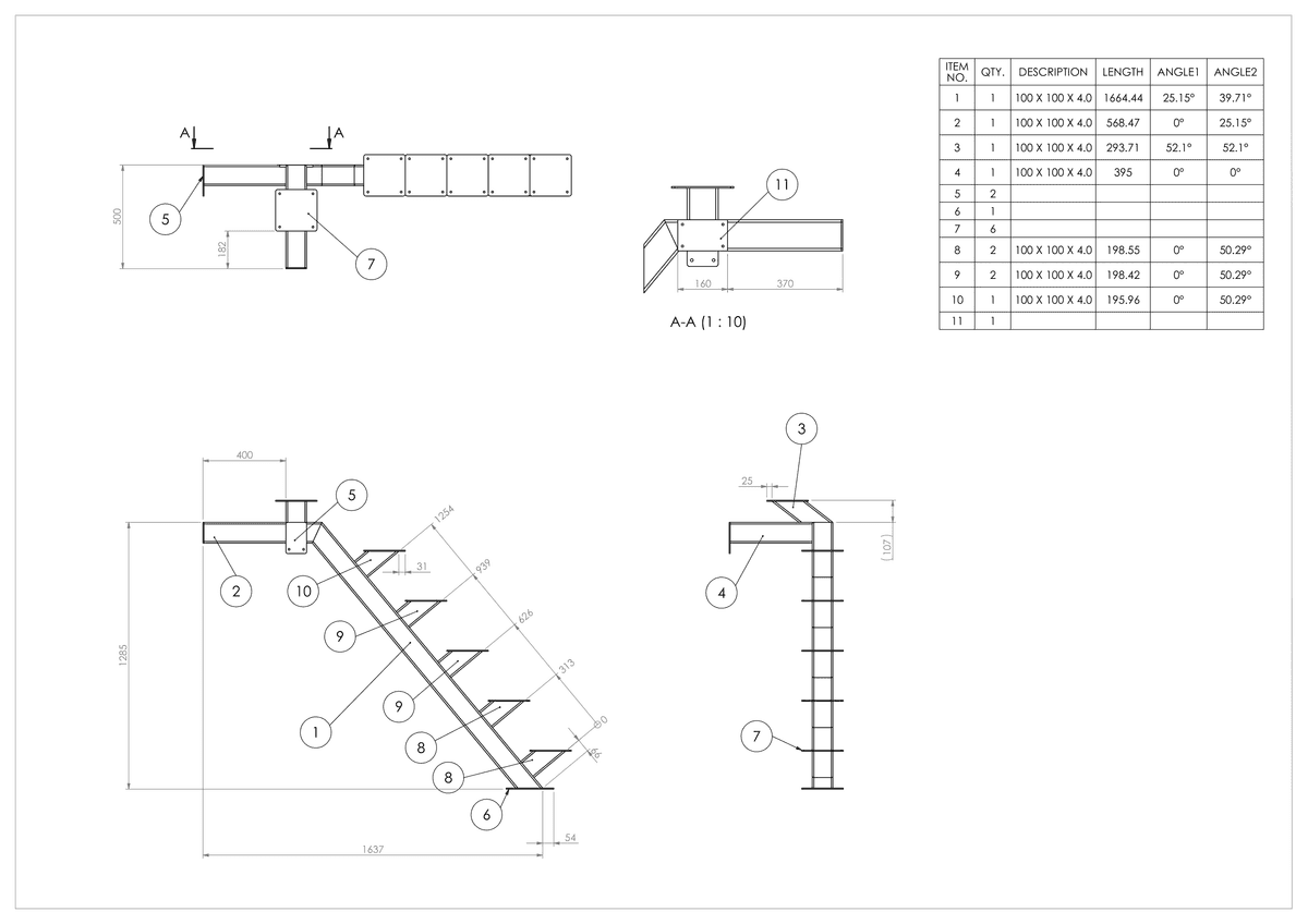Individuaaltellimusel trepi loomise protsess 3D skaneerimise abil. — 4. Tootmisjooniste valmistamine: