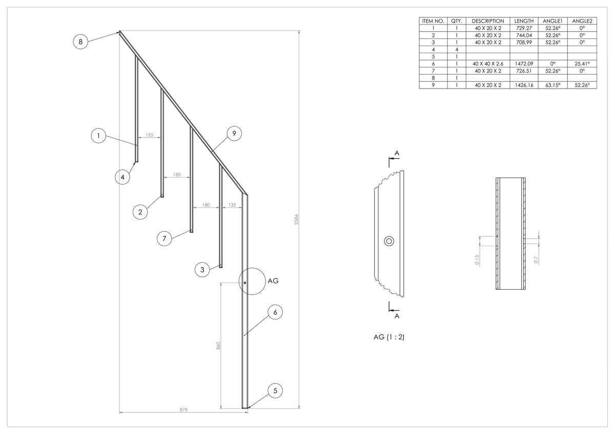 Individuaaltellimusel trepi loomise protsess 3D skaneerimise abil. — 4. Tootmisjooniste valmistamine: